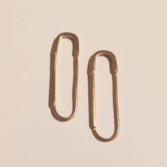 Bling Jewelry 14KGP Sterling Silver Safety Pin Threader Earrings - Picture 4 of 7